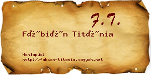 Fábián Titánia névjegykártya